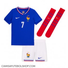 Camisa de time de futebol França Antoine Griezmann #7 Replicas 1º Equipamento Infantil Europeu 2024 Manga Curta (+ Calças curtas)